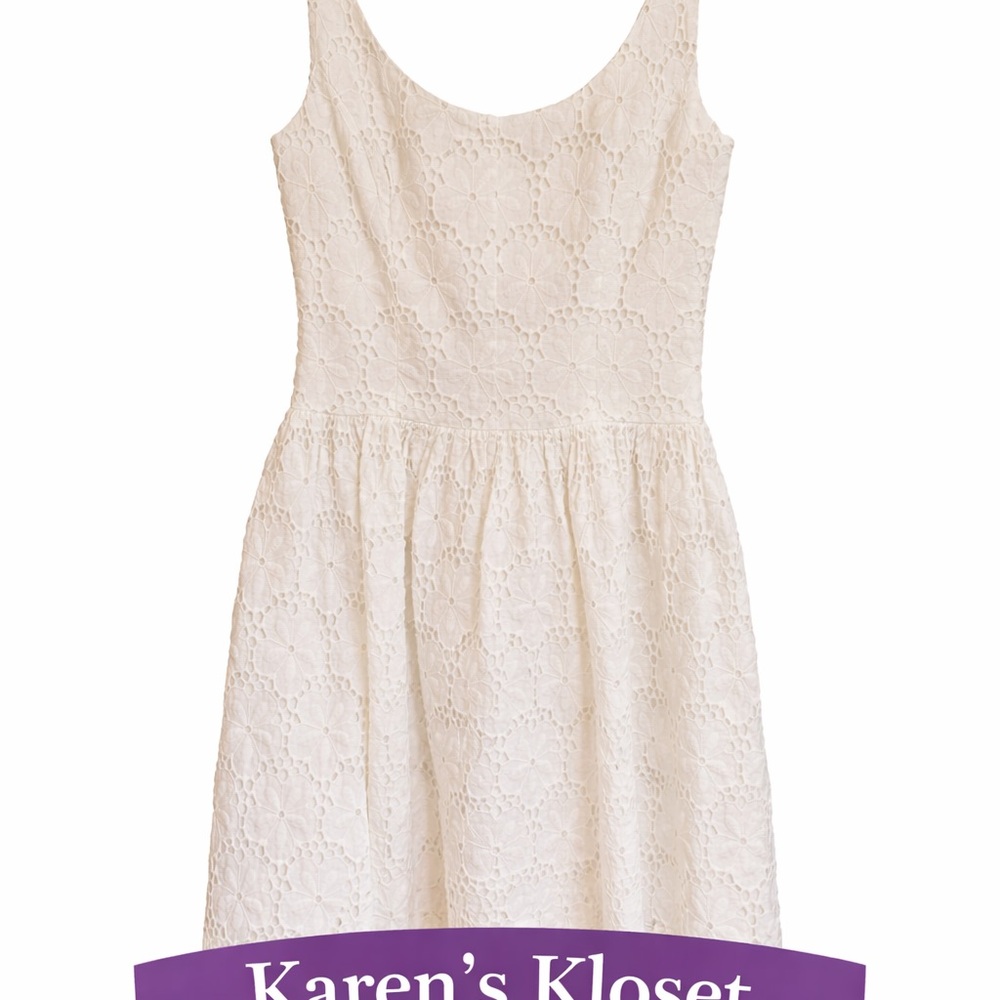 Lilly Pulitzer Cream Lace Scoop-Neck Mini Dress